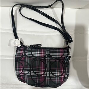 NWT Vintage Coach Poppy Tartan Plaid Small Crossbody Bag